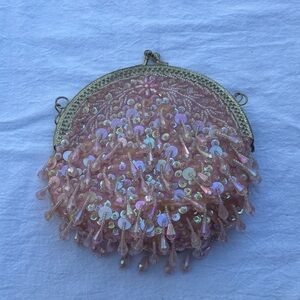 Vintage Beaded Pink Clutch